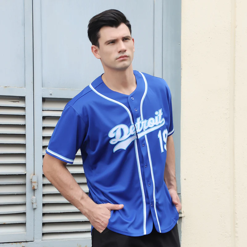 CUSTOM ROYAL WHITE-LIGHT BLUE BASEBALL JERSEY