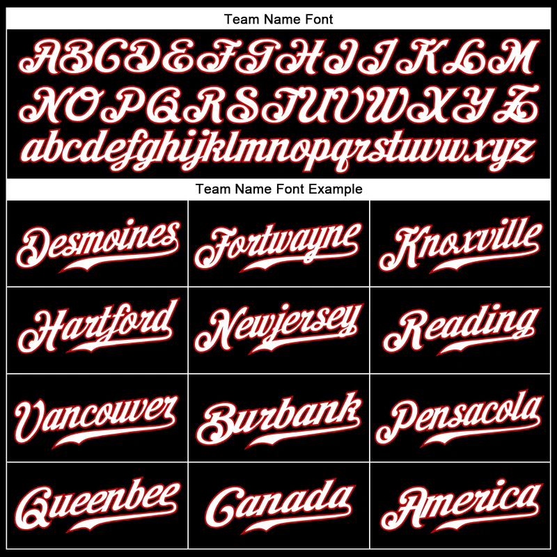 CUSTOM BLACK WHITE PINSTRIPE WHITE-RED AUTHENTIC BASEBALL JERSEY